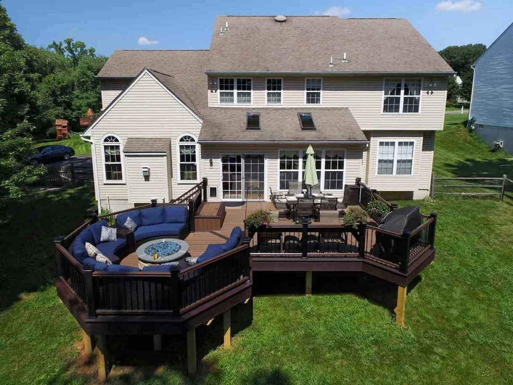 Custom deck built with affordable deck builders Dayton cost options.